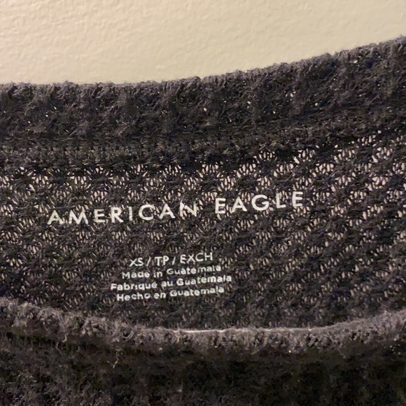 Long sleeve ribbed black top from American Eagle - Picture 3 of 3